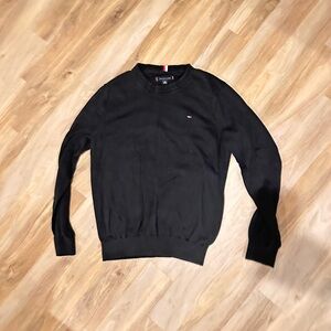 Tommy Hilfiger Black Crewneck Sweater Classic Knit
